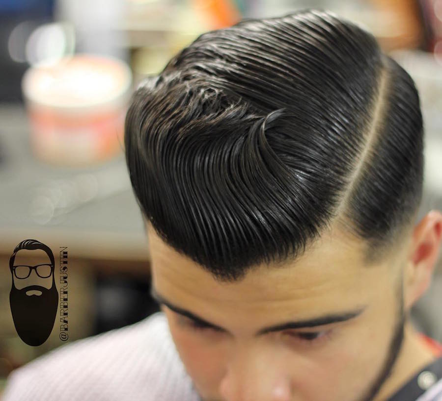 barberjustin_and cool slicked back haircut hairstyle for men