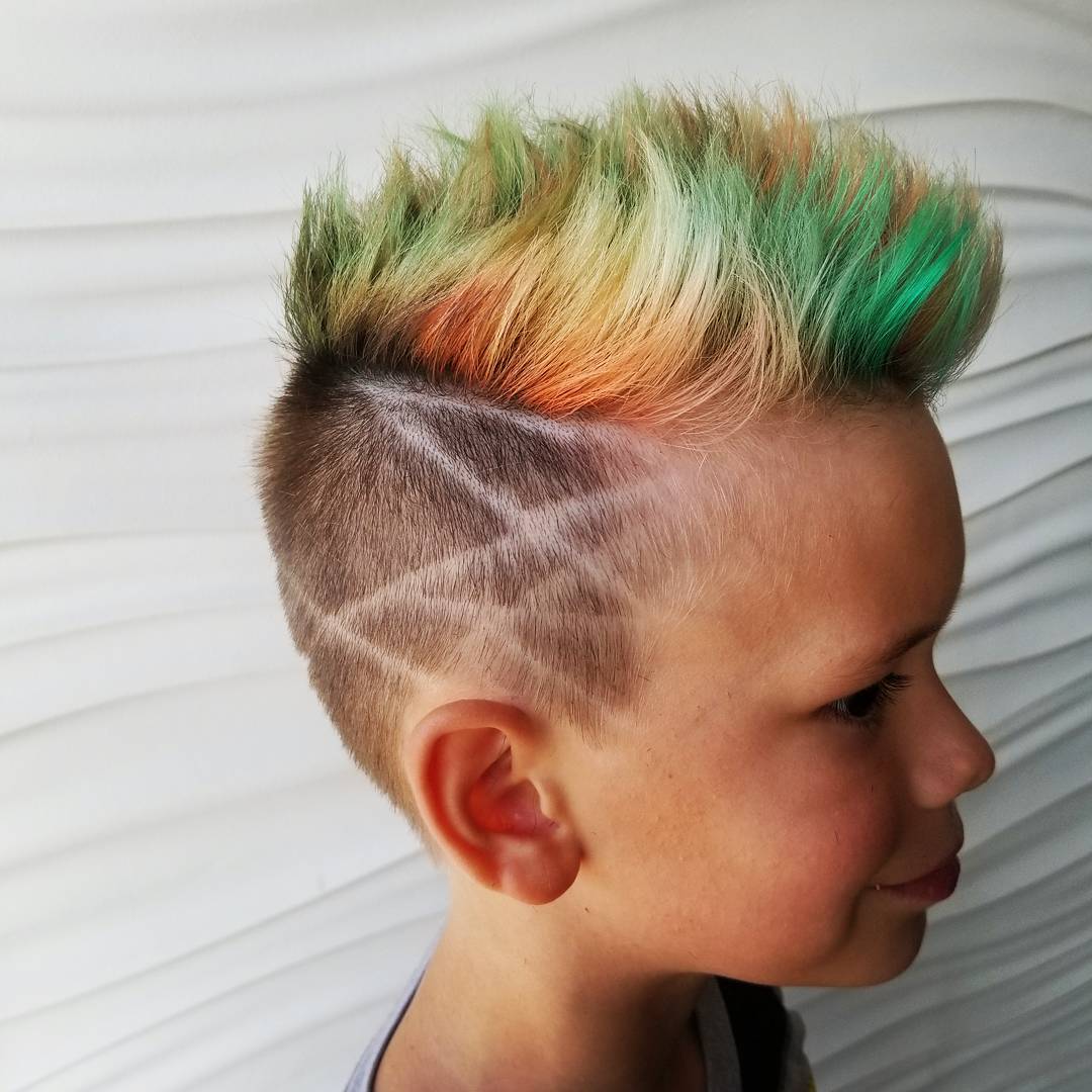 shawnacausey bright red green blue hair color for boys short spiky haircuts