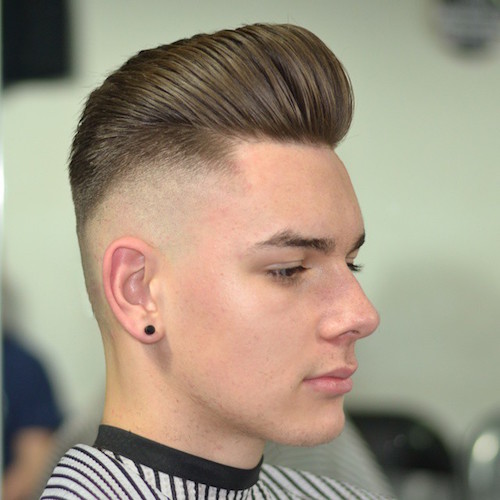 kieronthebarber skin faded big pomp haircut