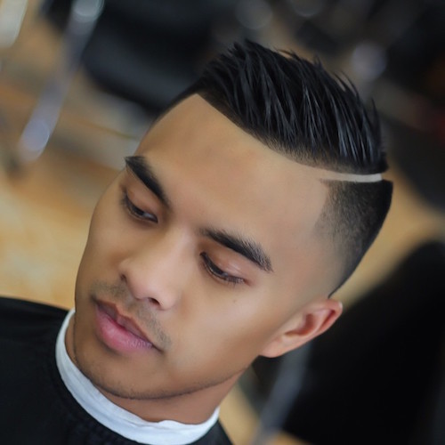 nickthebarber Balded Fade Hard Part Spiked Combover