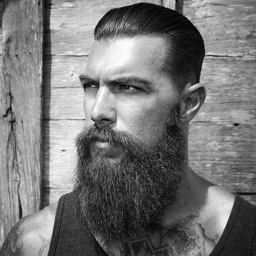 beardedvillains_davedriskell long beard slicked back hair