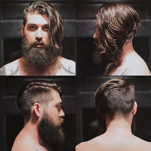 undercut hairstyle with long hair