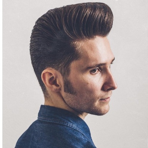 schorembarbier classic pompadour with sideburns