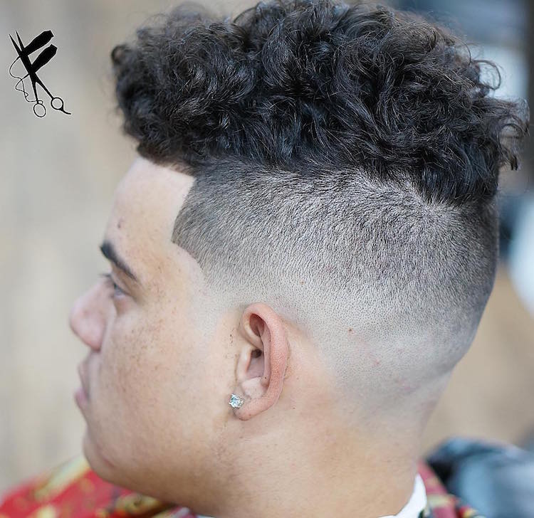 frankdabarber_and_tall curly hair men high skin fade