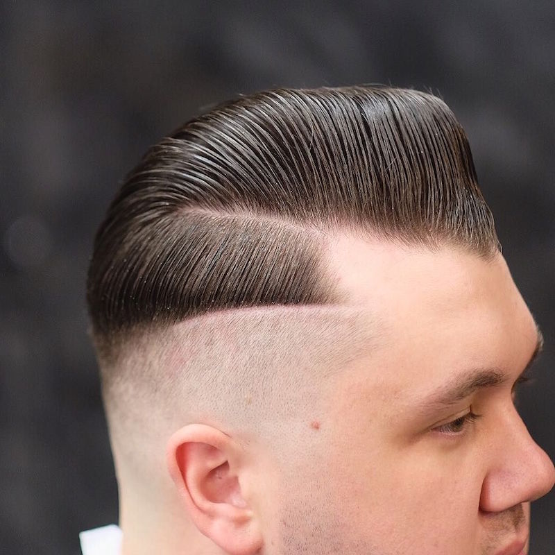 barbersdream_and_double hard part slicked sidepart pomp