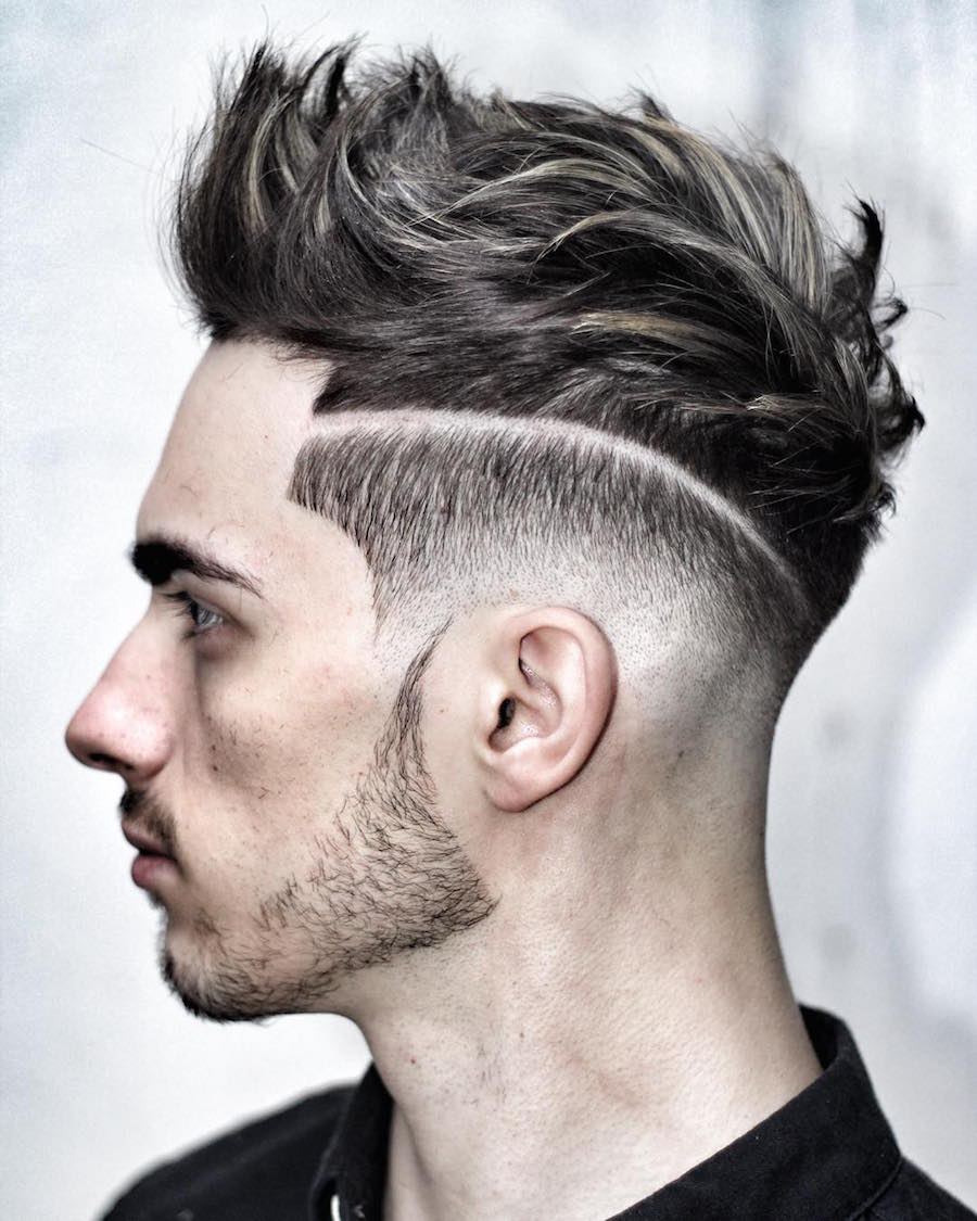 ryancullenhair_and hair design + fade textured quiff hairstyle