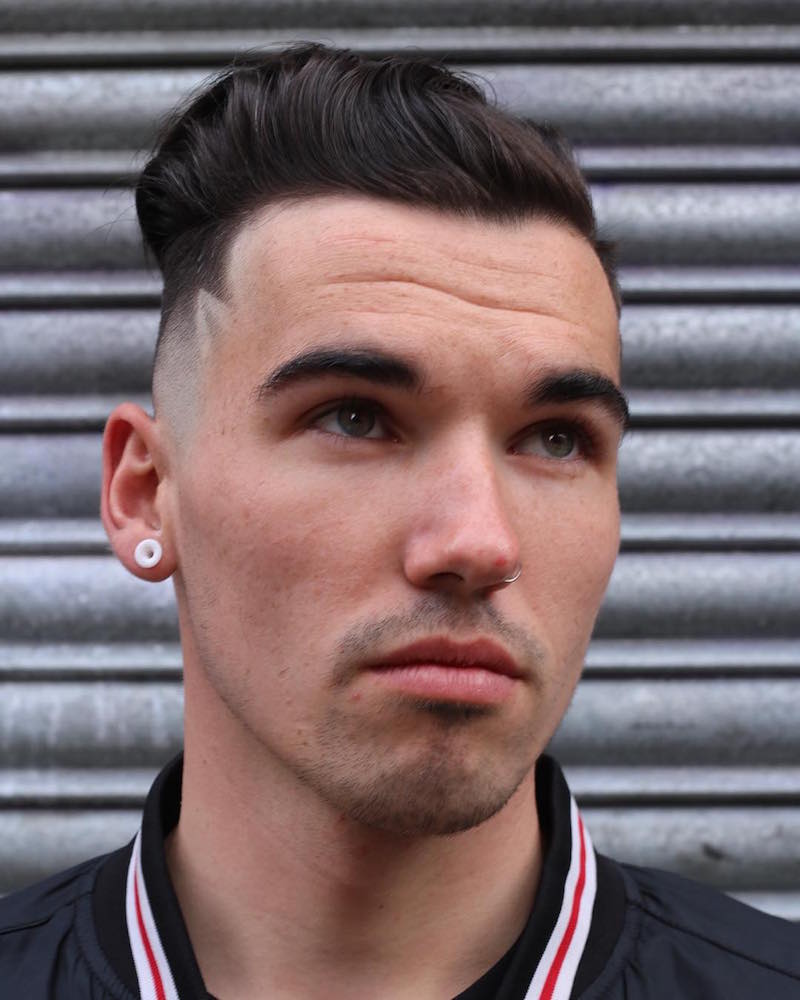 skin fade hair design slicked undercut