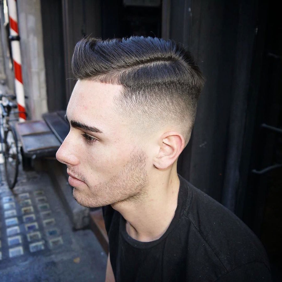 hayden_cassidy_and mid skin fade with step combover haircut