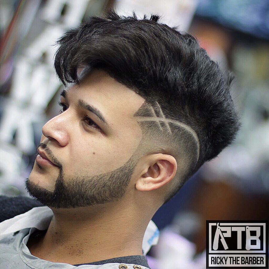 rickythebarber__and long thick hair on top and cool hair design