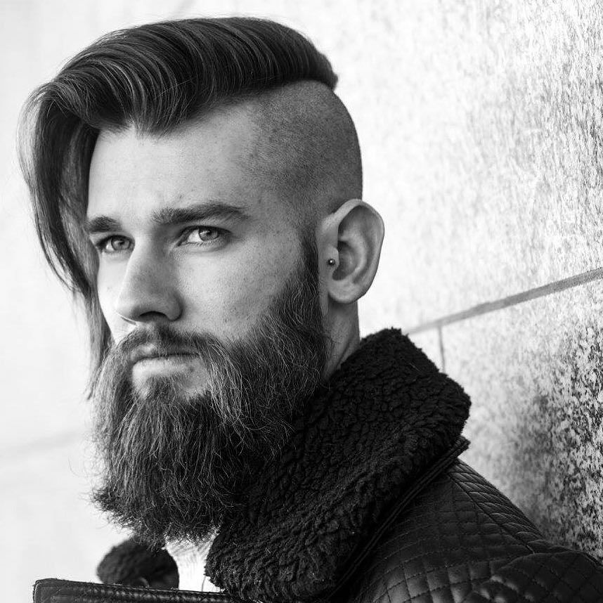 Disconnected undercut with long hair for men