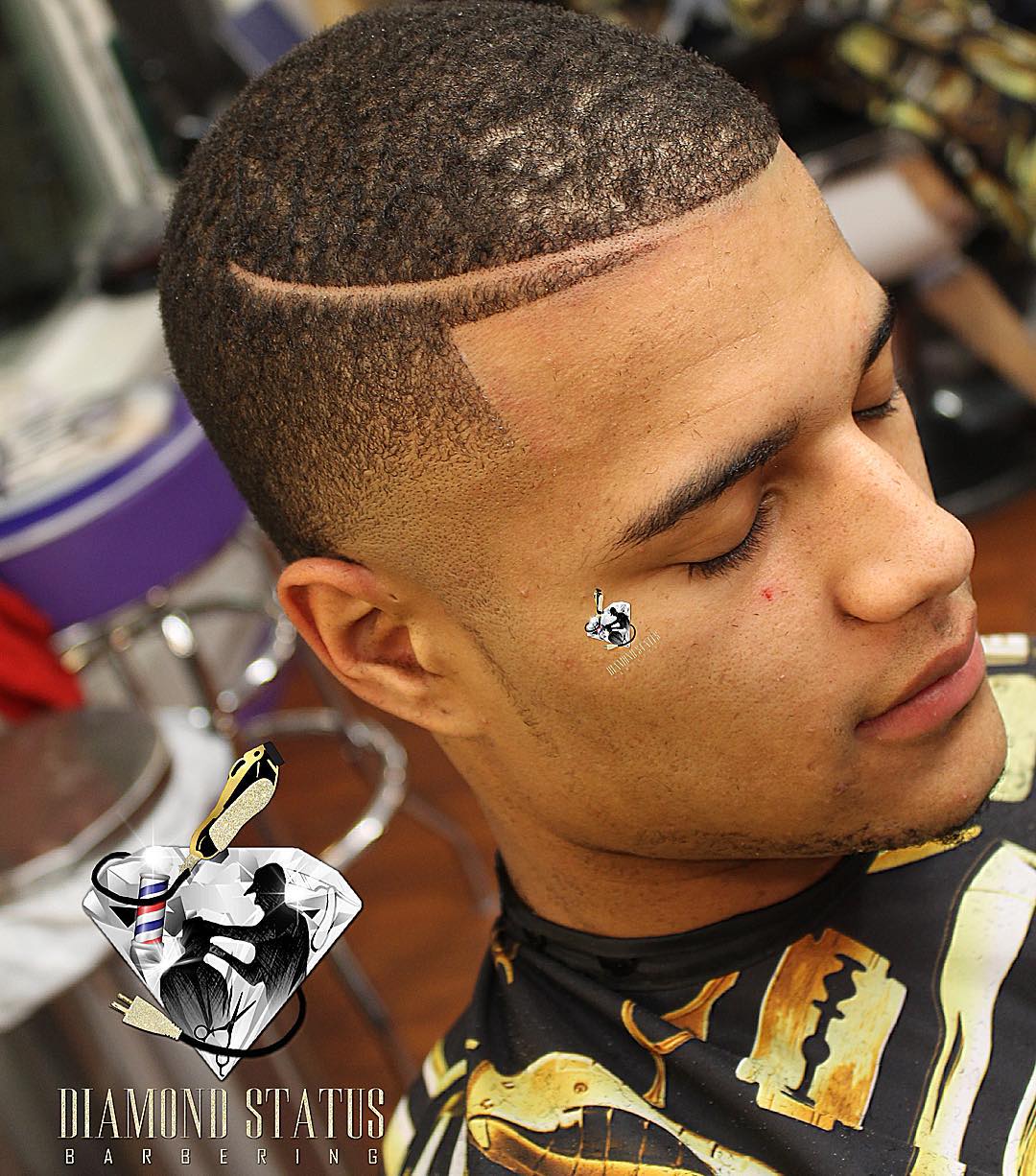 diamondstatusbarbering_and cool short hair hard part mens haircut