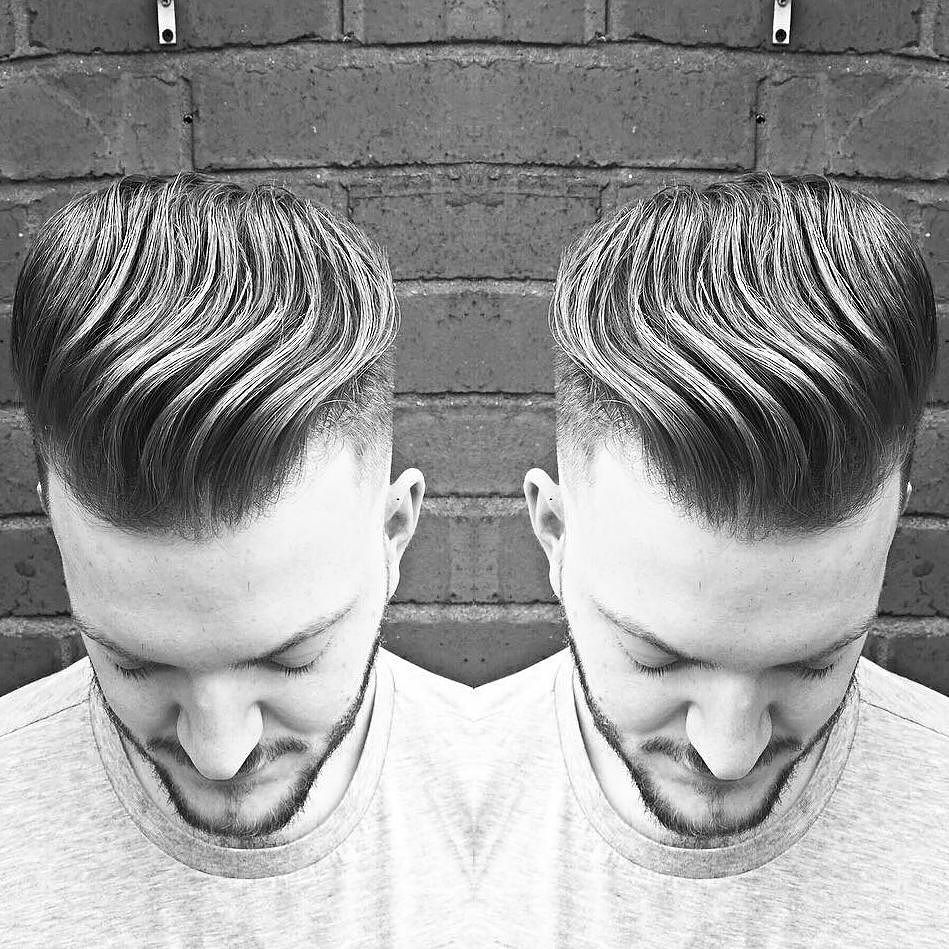 menshairworld_and long hair brushed back