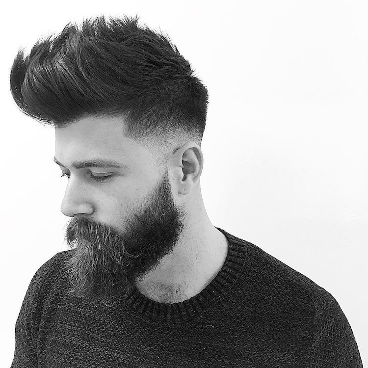 mokumbarbers_ fade y largo quiff peinado para hombres