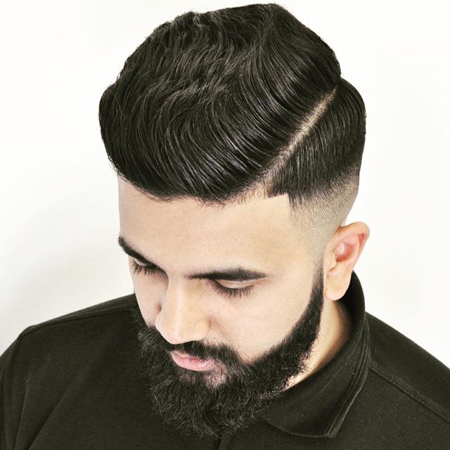 justmikethatsme Thick wavy hair men combover side part-edge-up