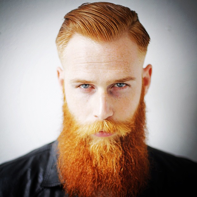 daniele_deangelishair gwilymcpugh Long Red Full Beard Side Part Hair