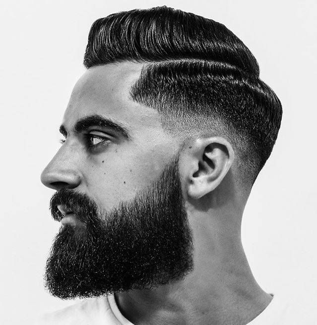 rhysgreen Slick Combover Fade with Full Beard