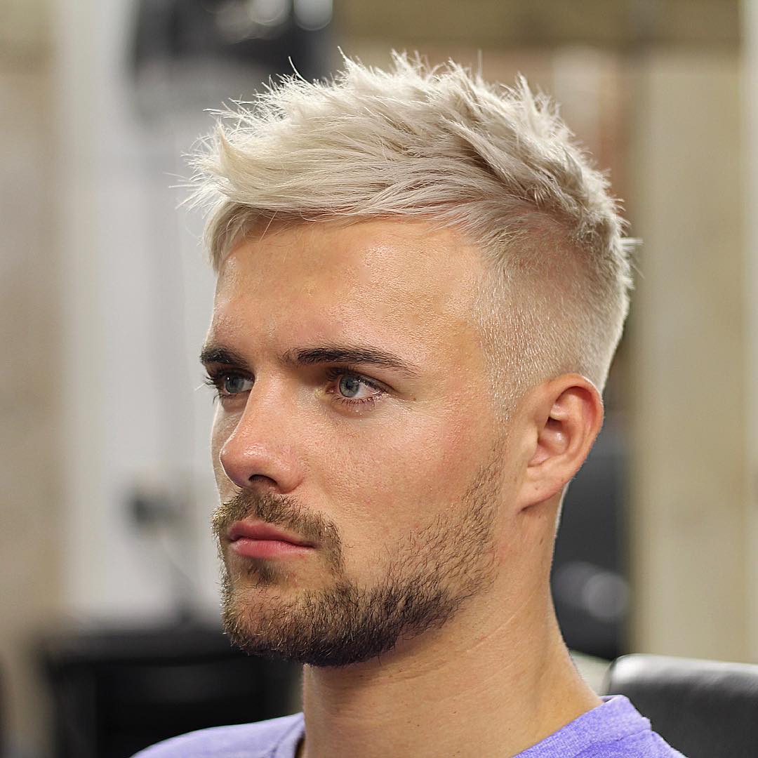 Short textured spiky haircut for men