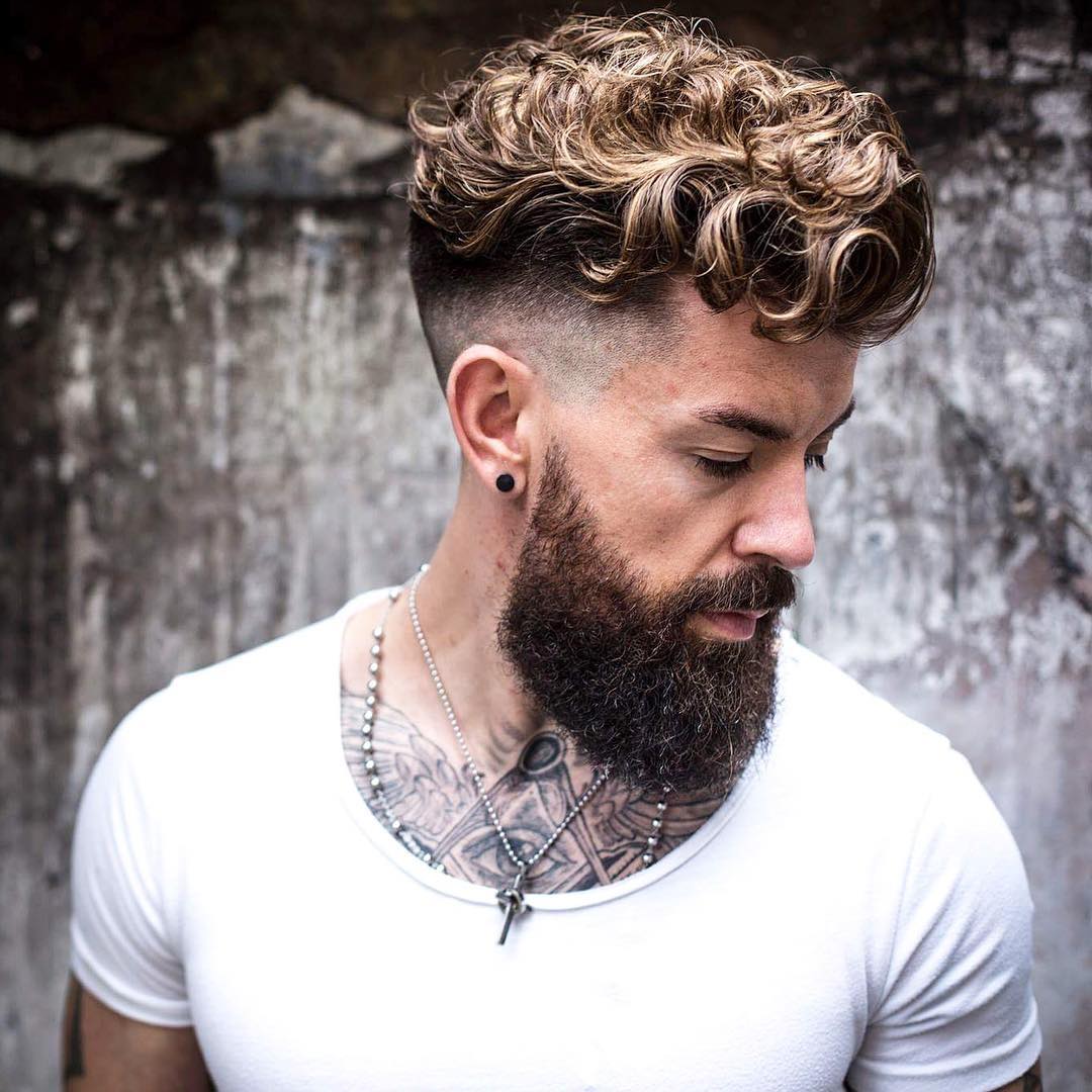 Men's undercut haircut for curly hair