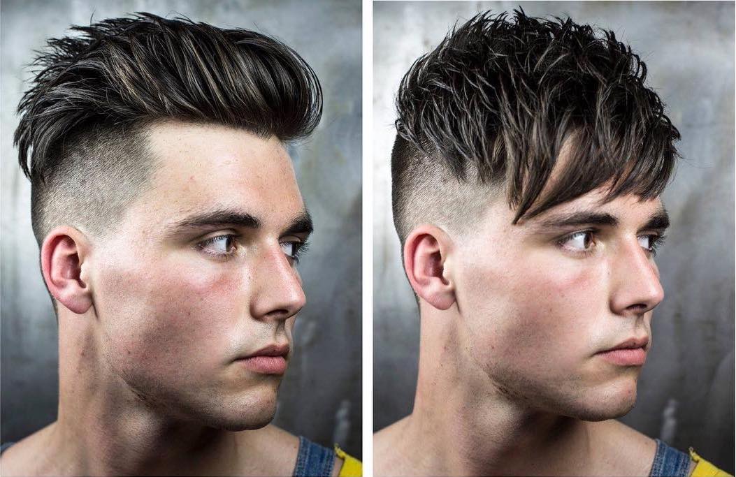 Spiky textured undercut haircut styled in two ways
