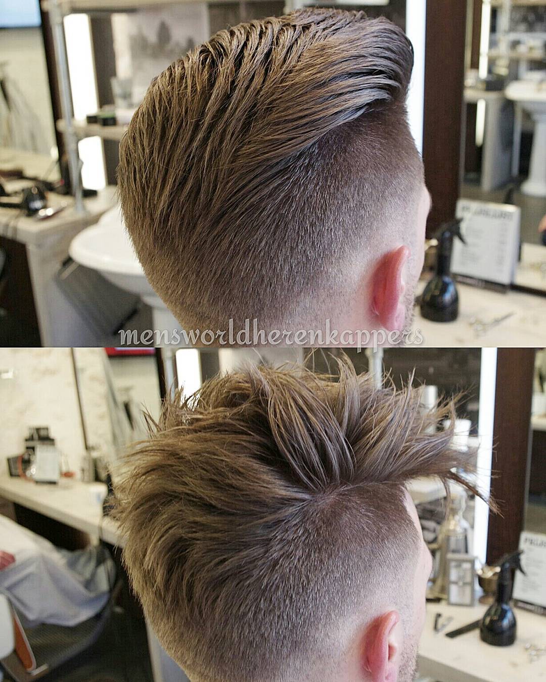 undercut hairstyle men back of head view