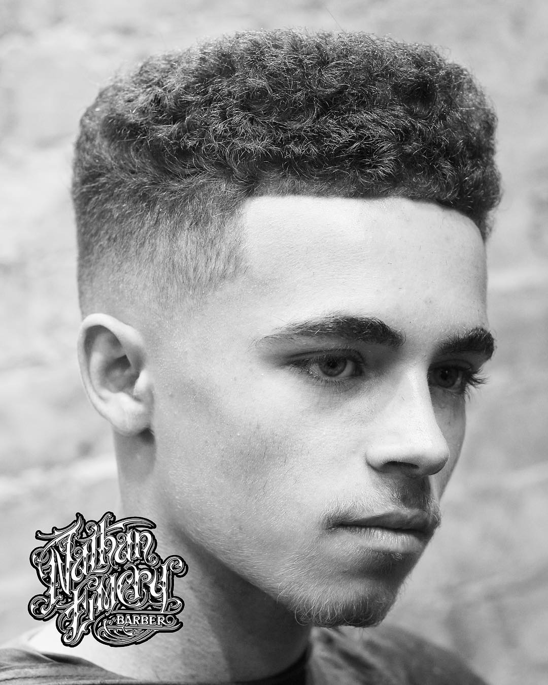 Haircut for curly hair flat-top