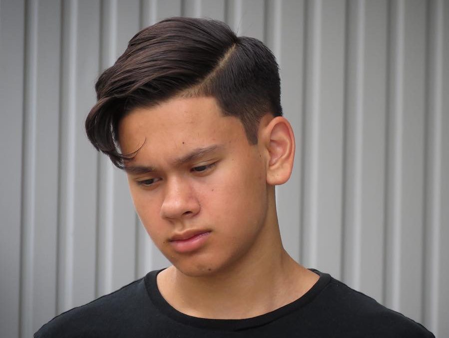Side Part Hairstyle Mid Fade
