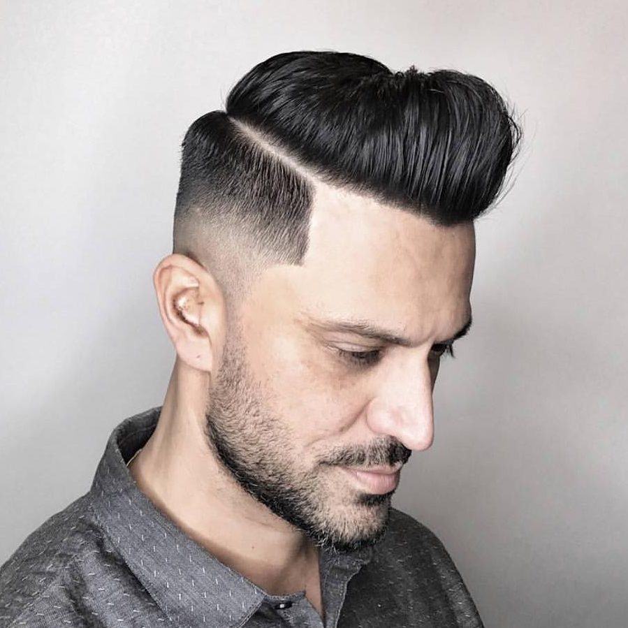 pompadour mid fade haircut