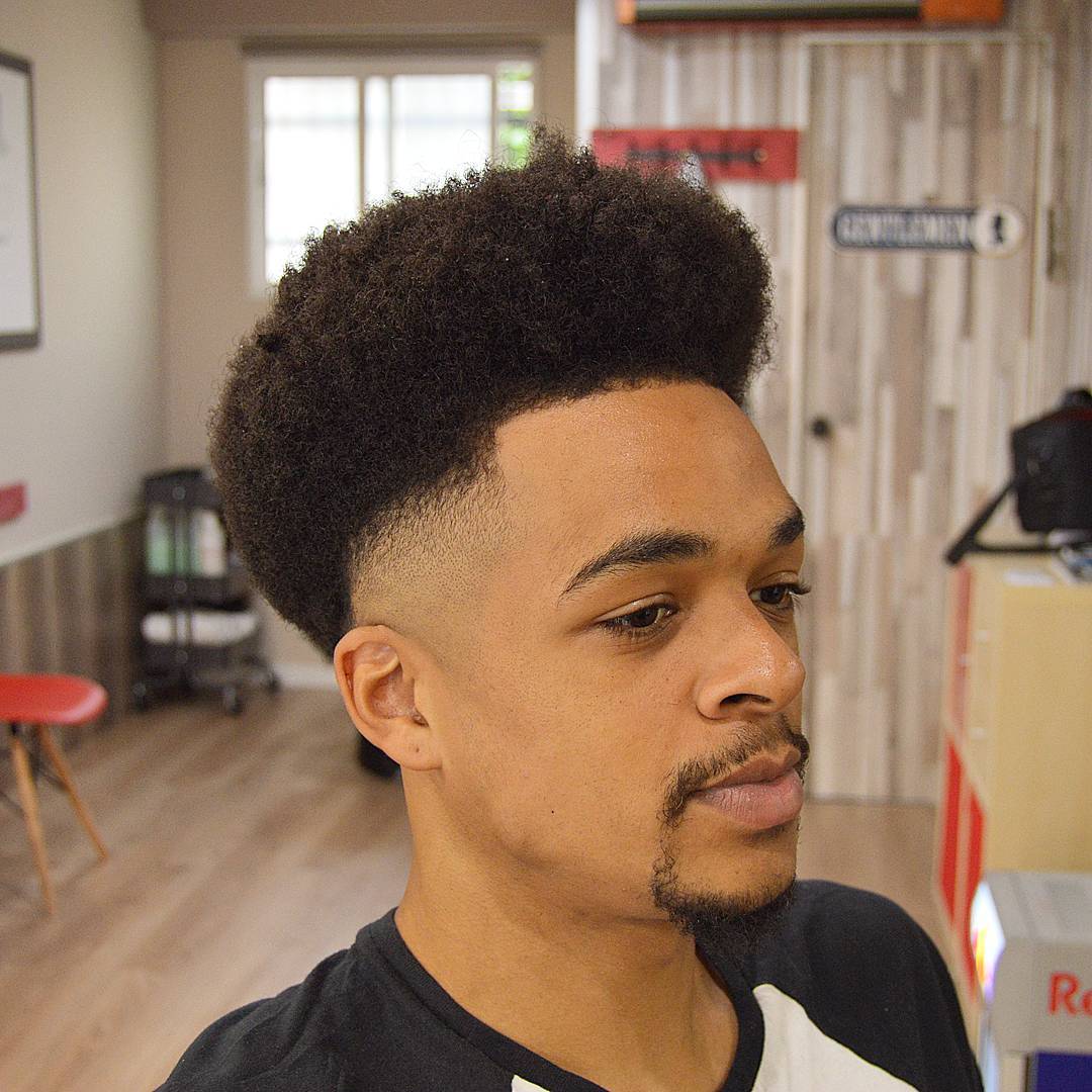 Afro and low skin fade