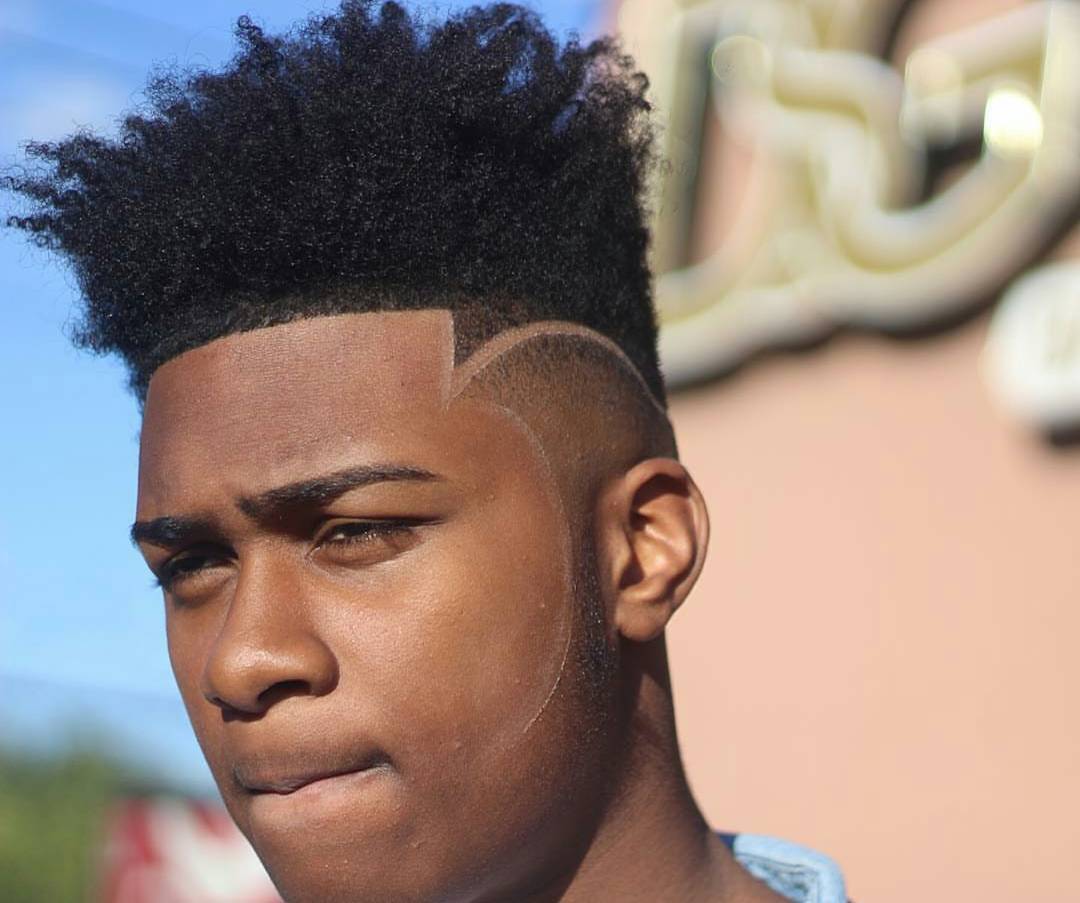 Long curls mens flat-top hairstyle