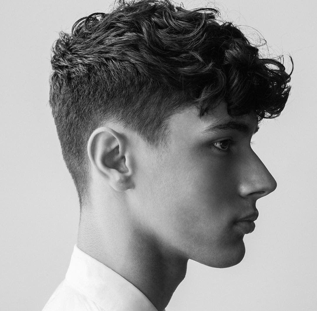Stylish mens hairstyle for short curly hair 