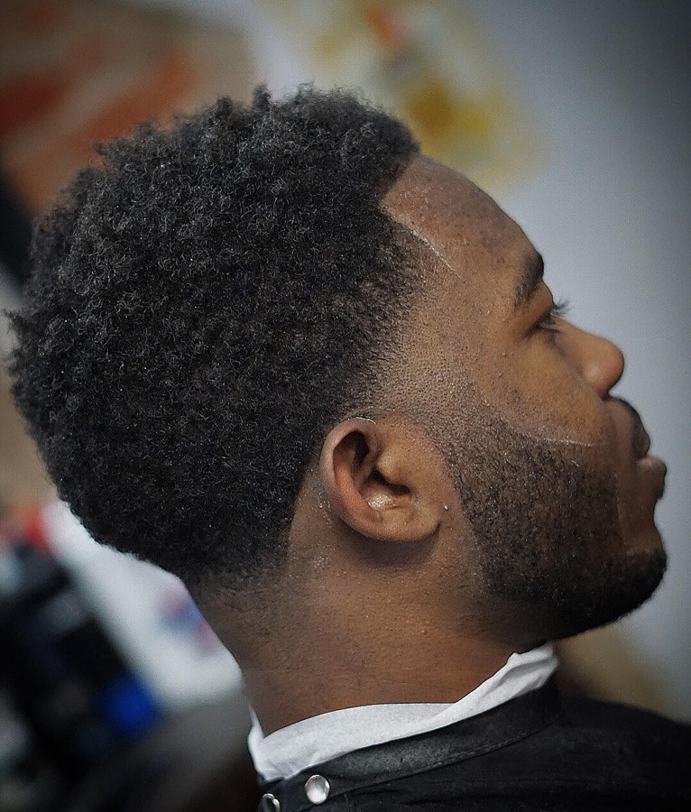 temple fade haircut for men short natural curls