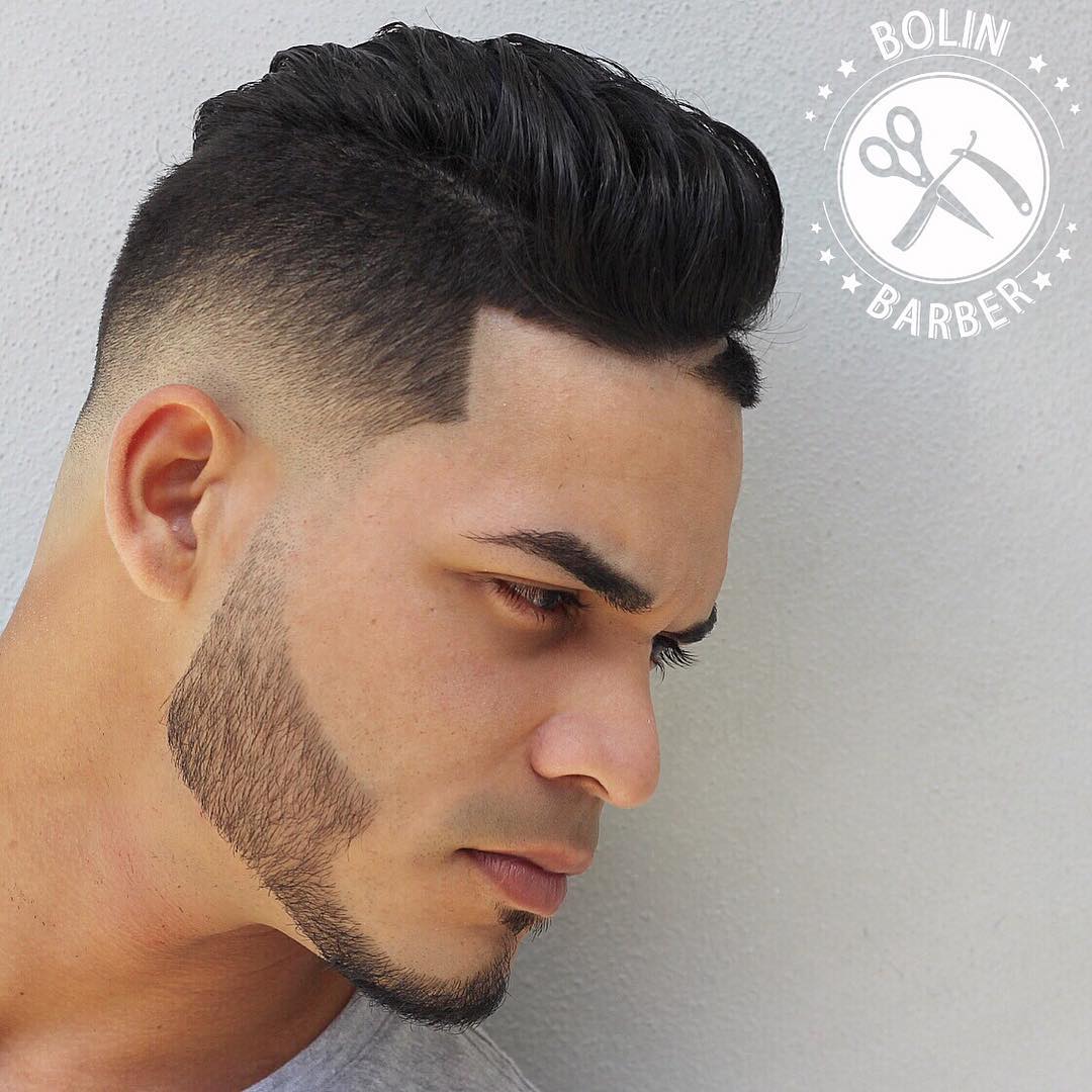 Low fade haircut with line up in front