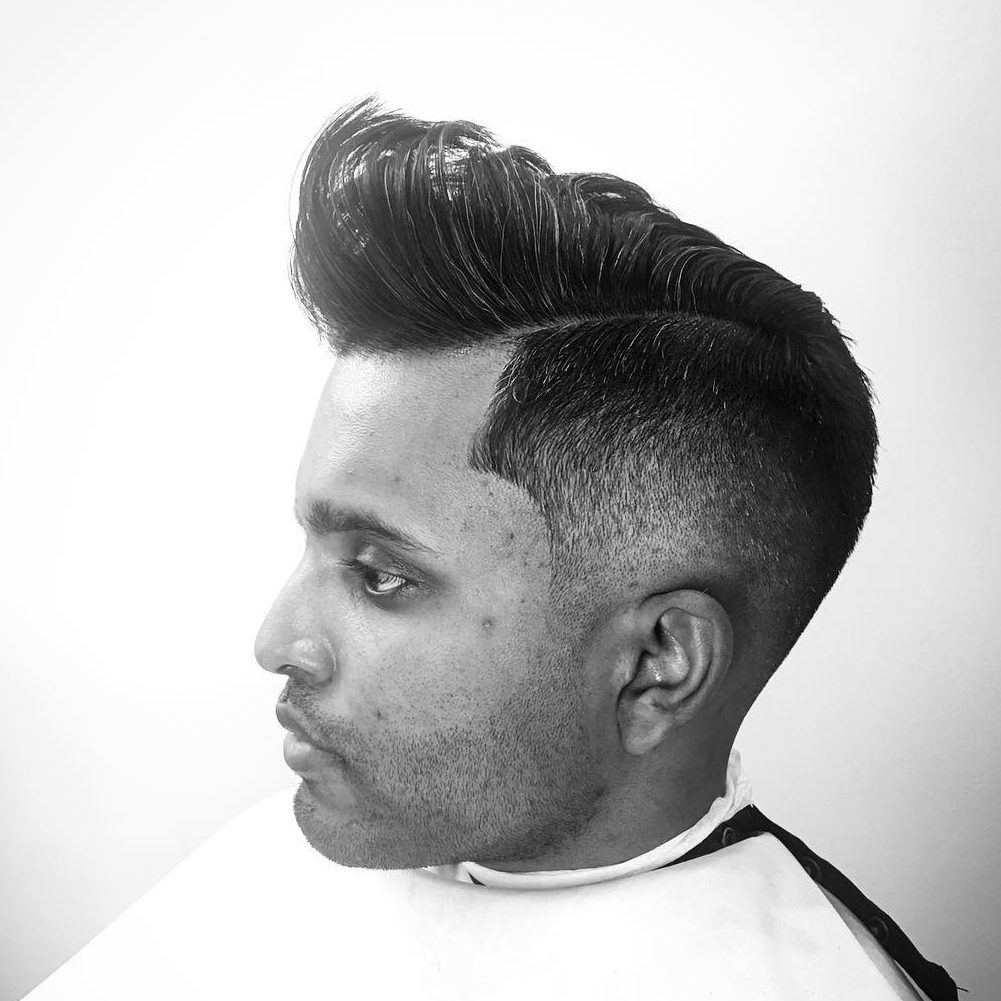 Pompadour fade haircut