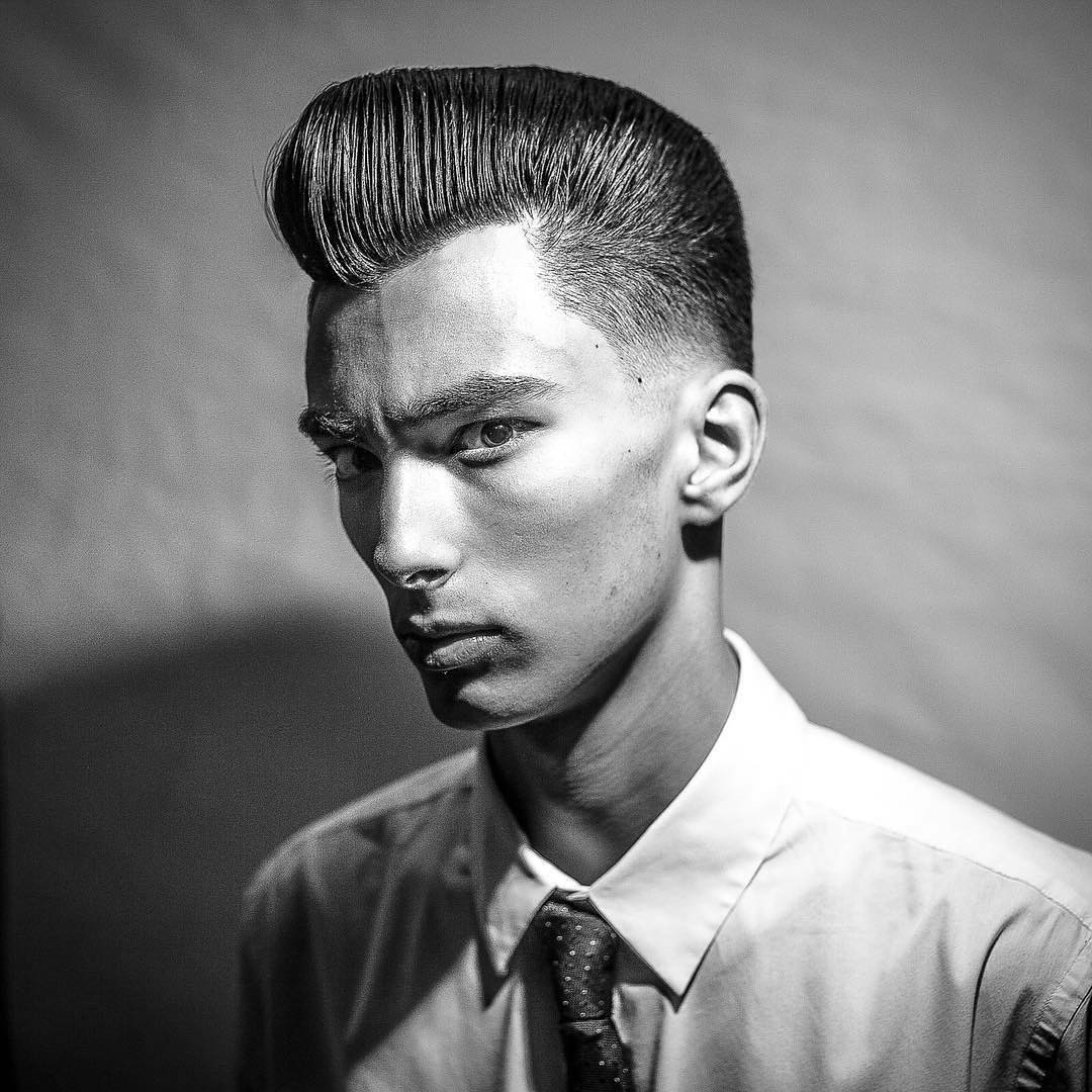 Classic pompadour hairstyle for men