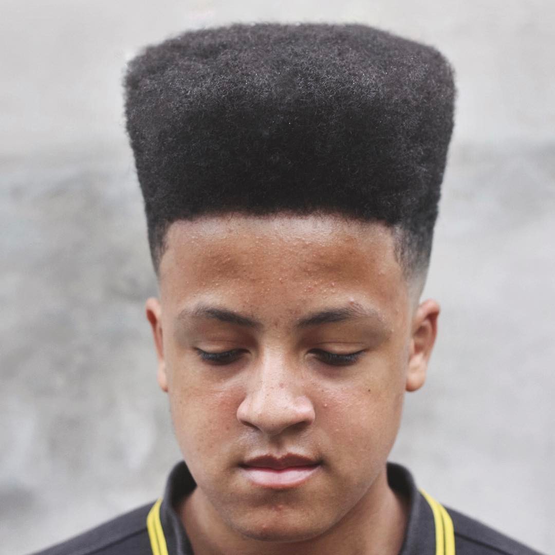 flat top haircut black guy