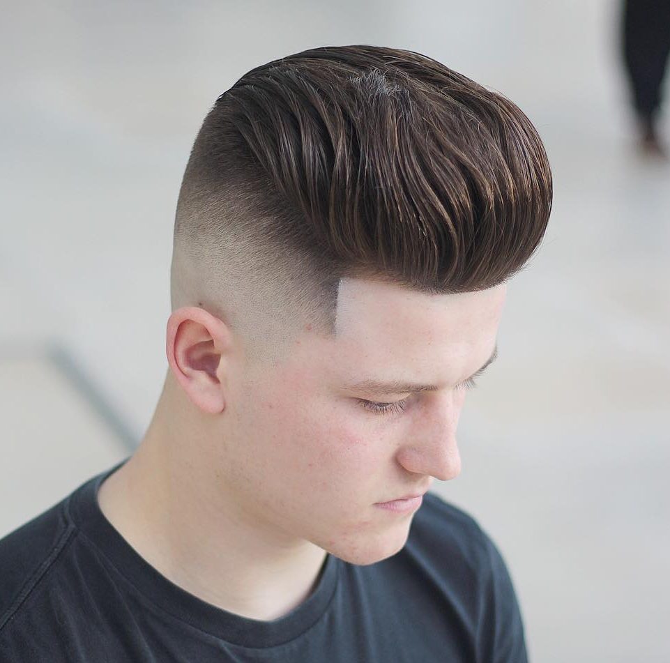 High fade and pompadour