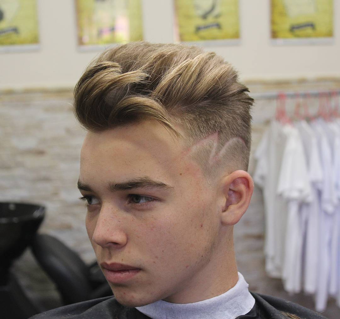 Cool textured haircut with hair design