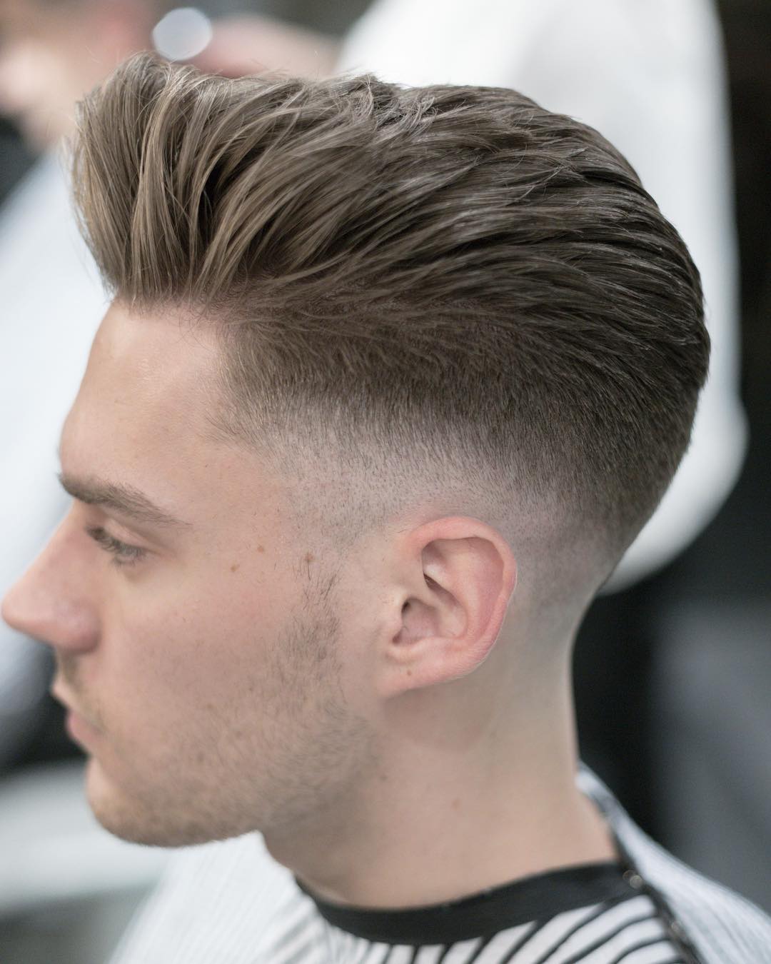 Flaunt unisex salon  Short Pompadour Haircut  Fade A superb short  pompadourThe high bald fade places the emphasis on the hair on top Looks  great with the connected beard Hair cut