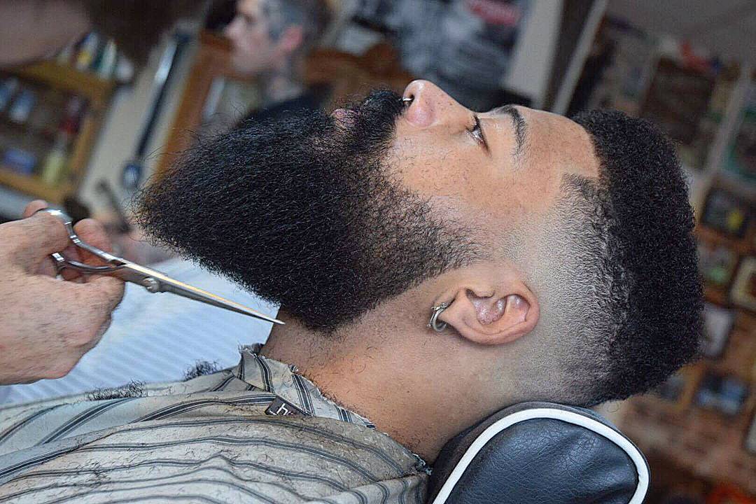 Short flat top haircut and beard