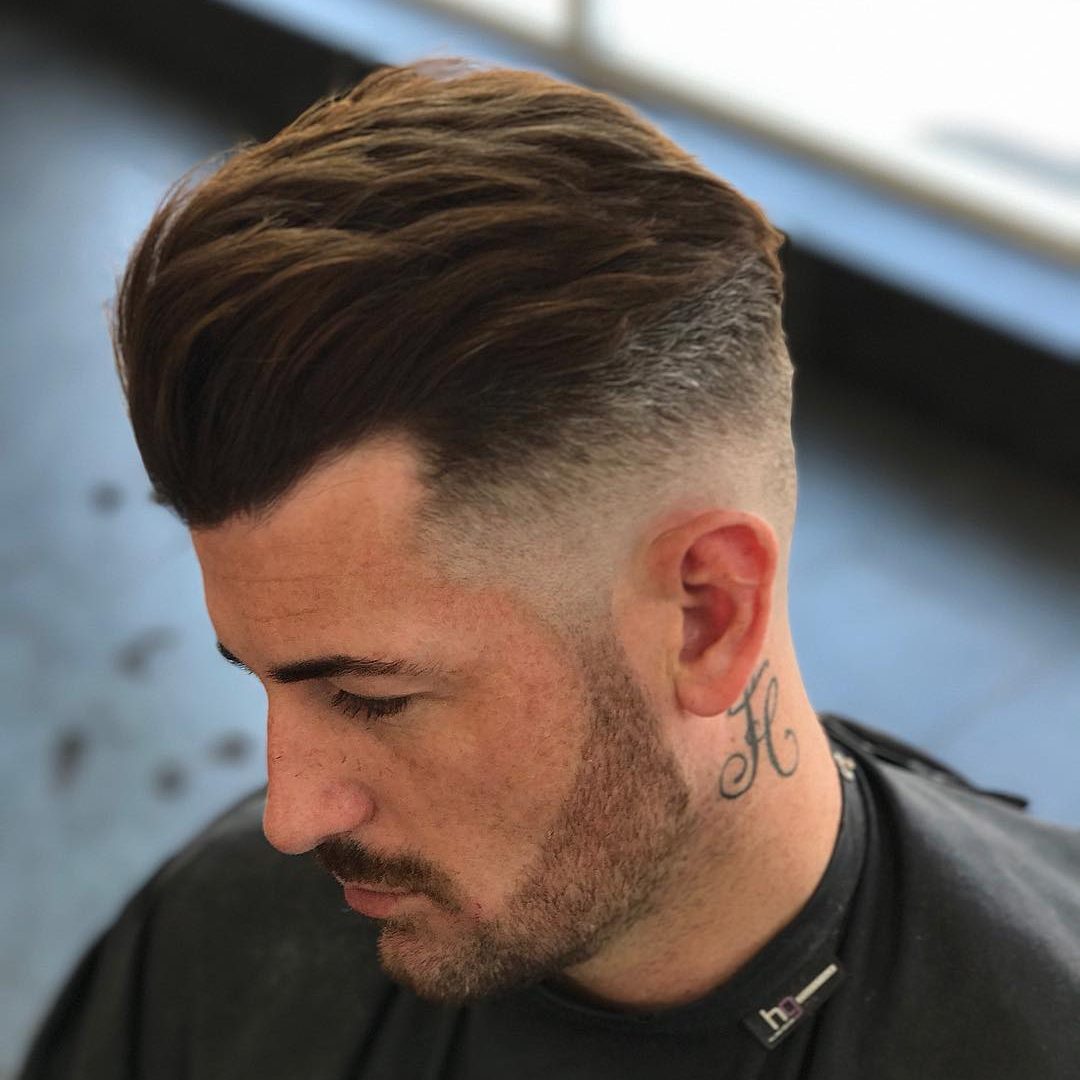 Pomp fade textured haircut