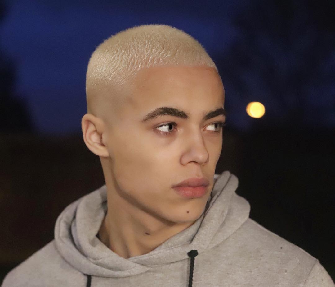 platinum blonde buzz cut