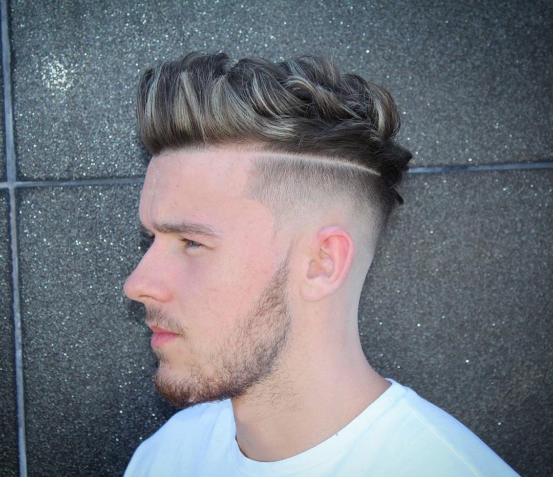 m13ky quiff haircut fade with surgical part