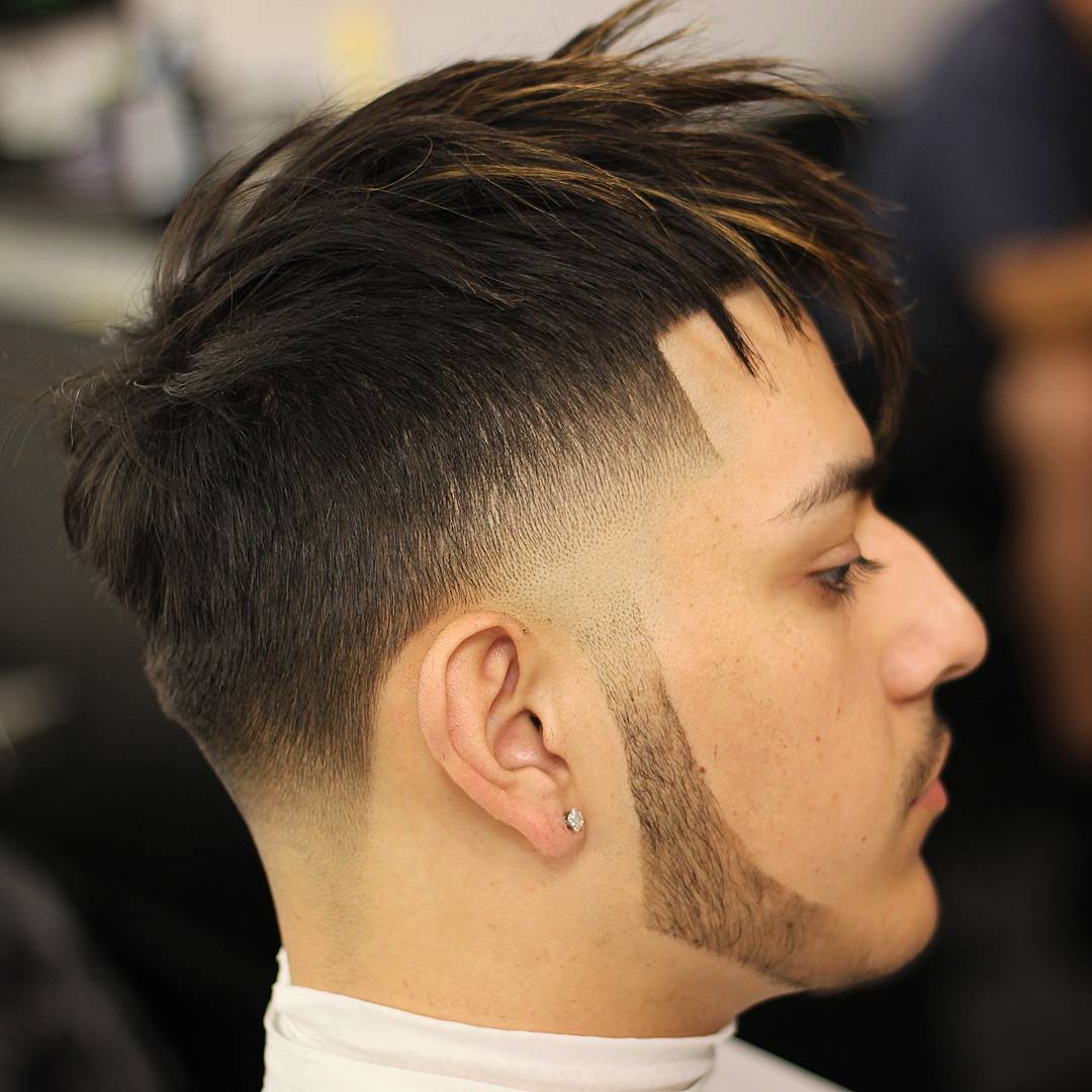 odyzzeuz long spiky hair taper fade haircut