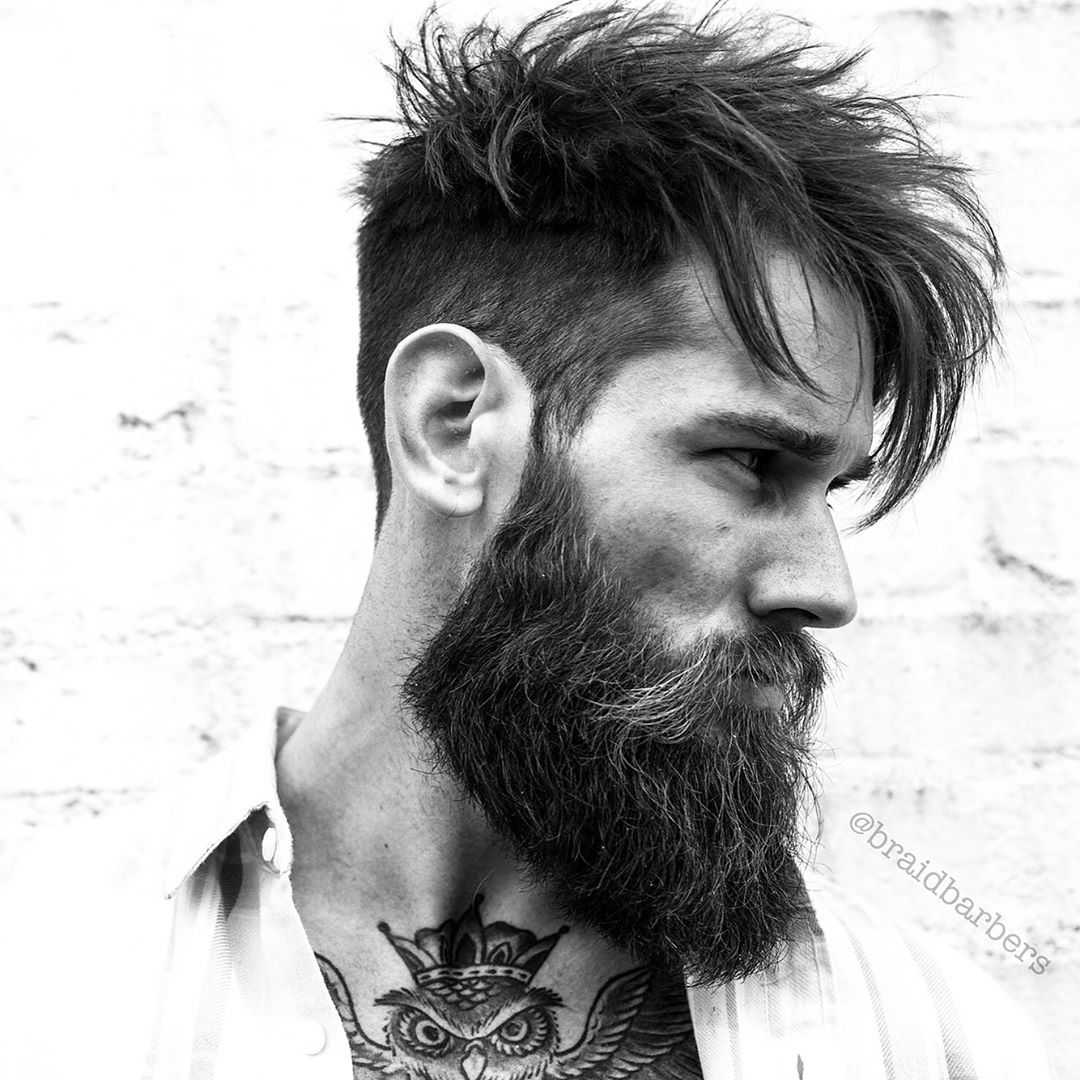 r.braid long hairstyle for men with beard 2017 2018