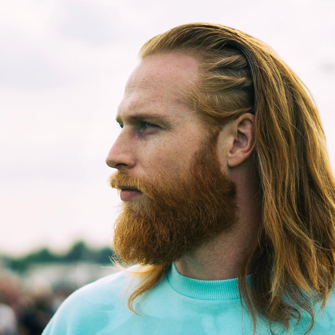 Viking long hairstyle for men