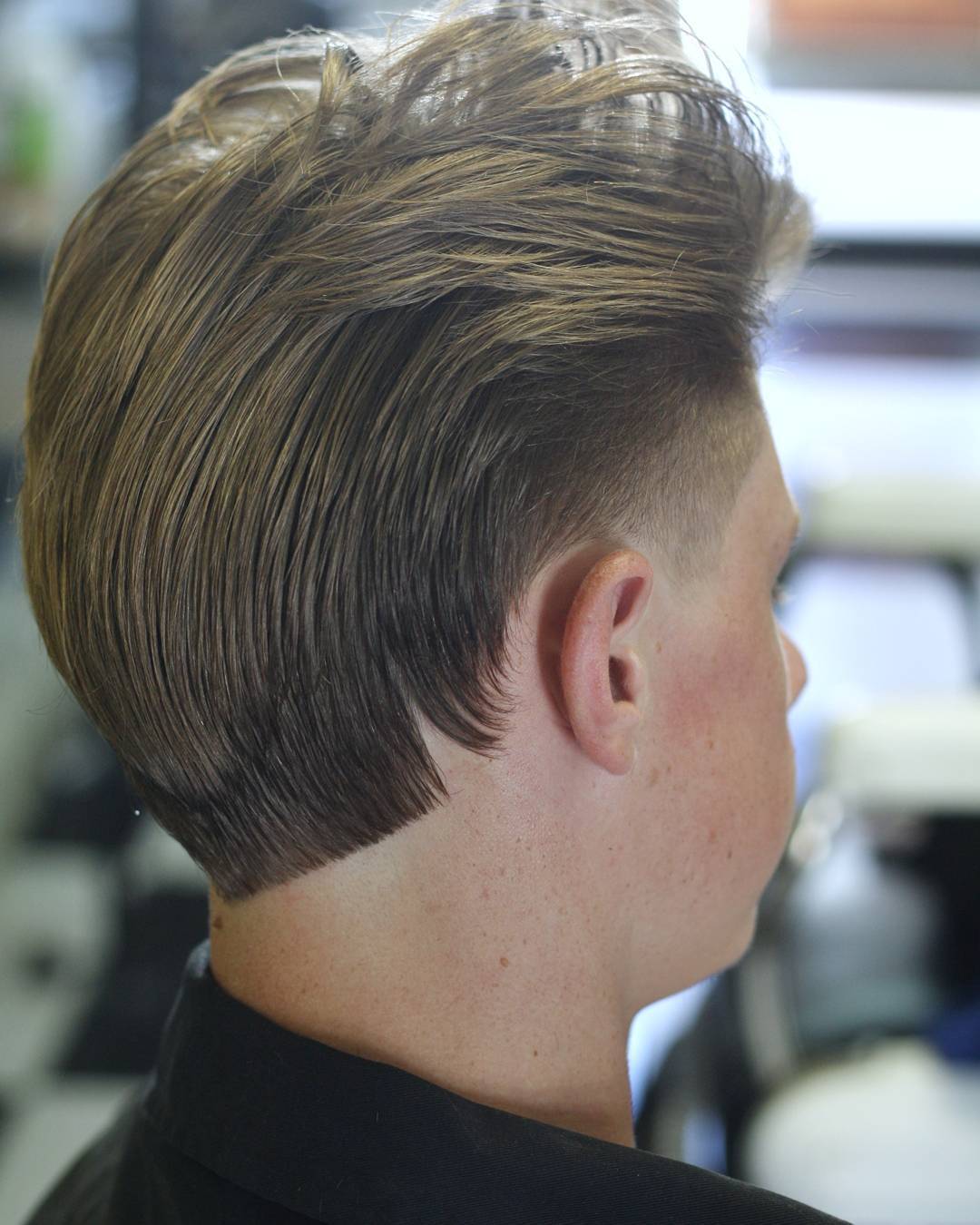 Medium hair temple fade