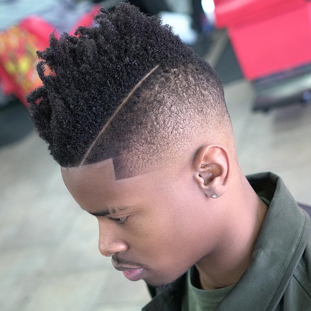 28 Mohawk hairstyle for black guys for Round Face