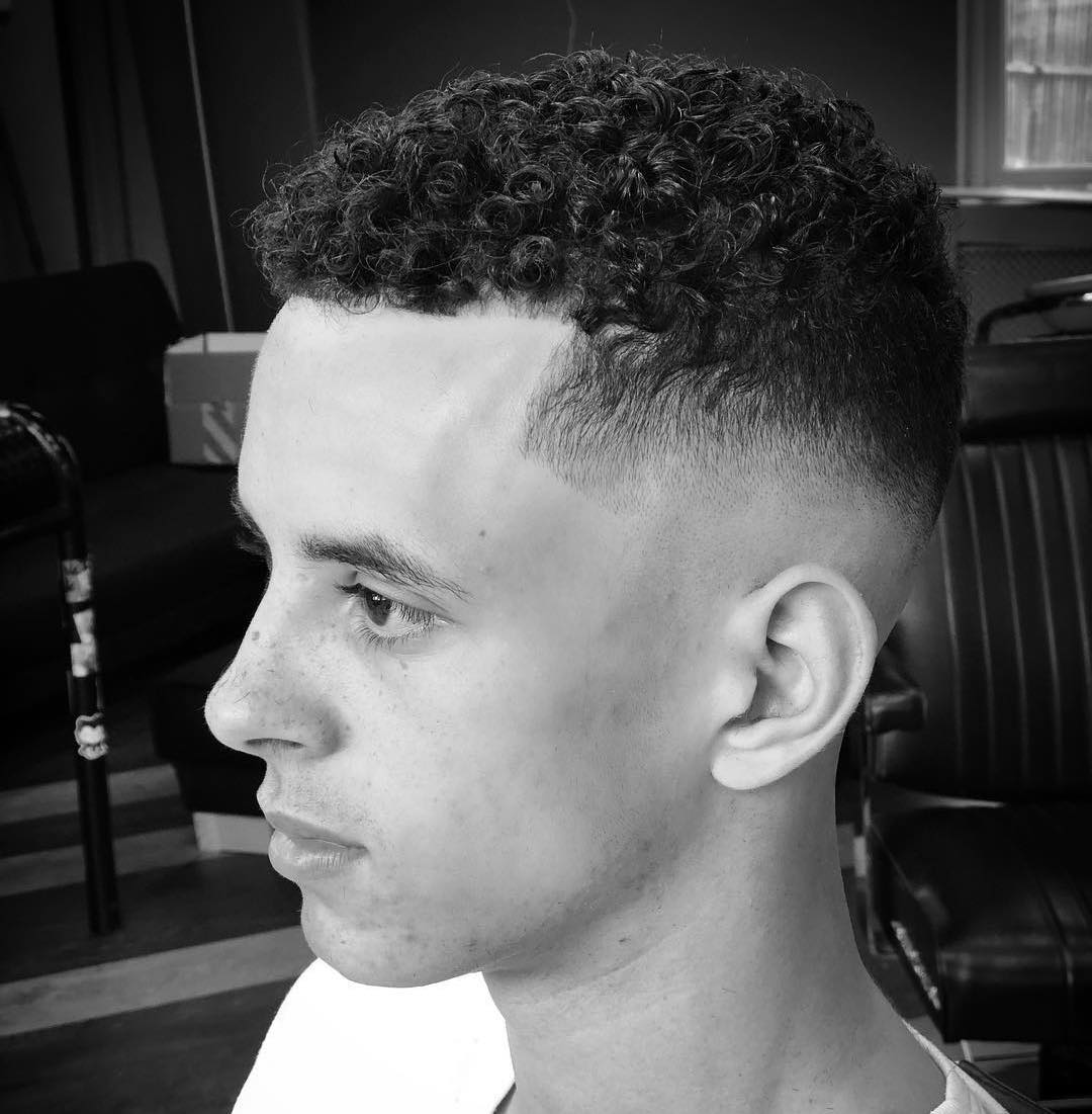 Curly fade haircuts men