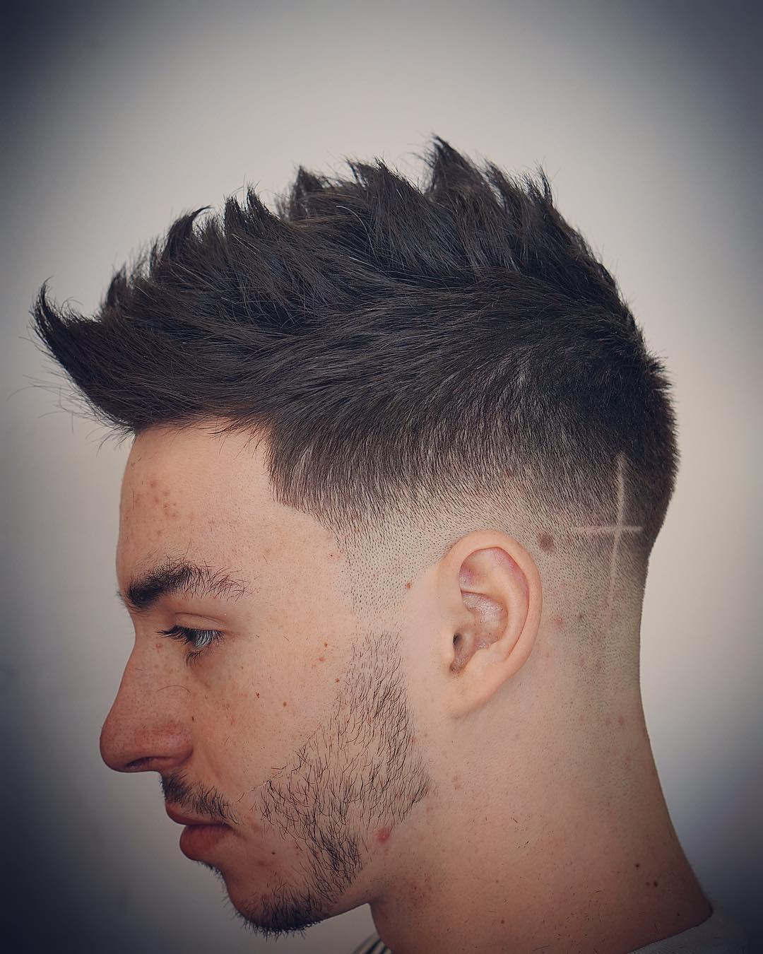 mikes_custom_kuts low fade spiky mens haircut
