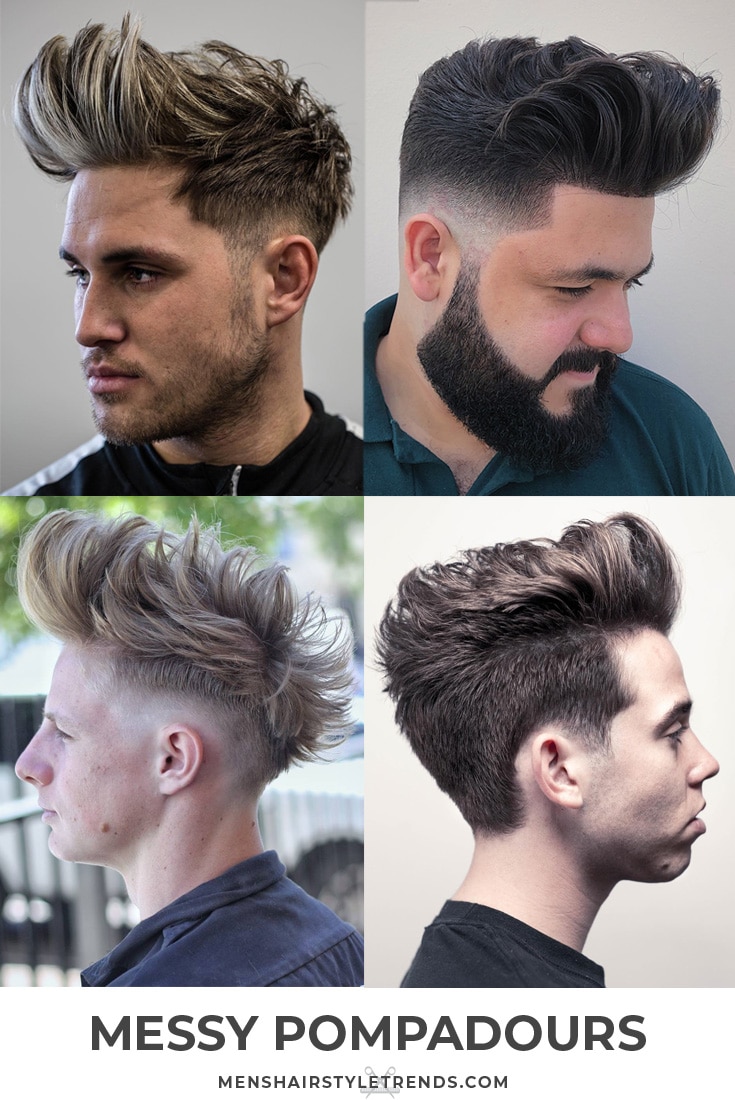 Messy pompadour haircuts and hairstyles for men